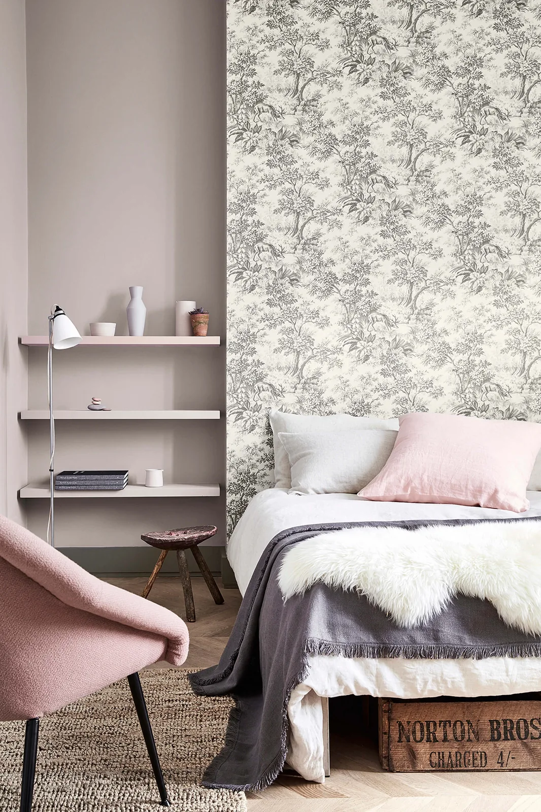 Stag Toile - Moss and Perennial Grey 245